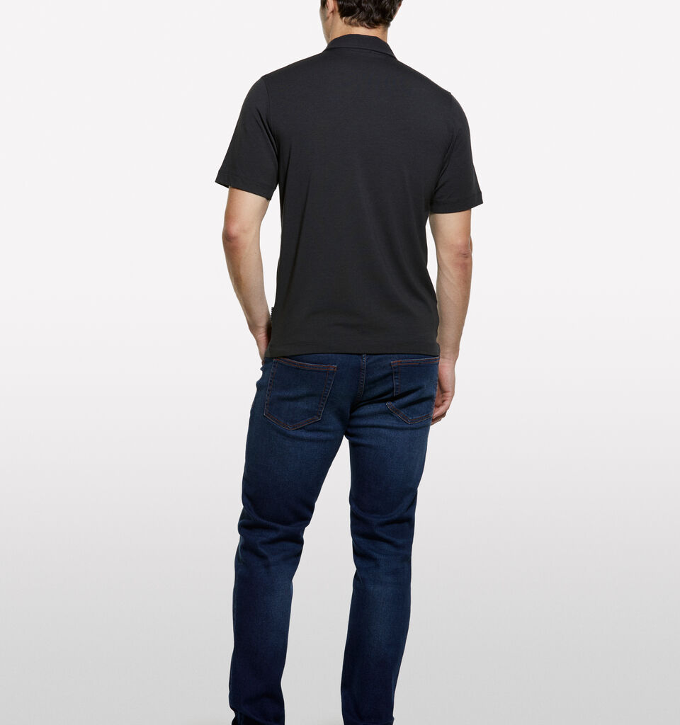 Black slim fit polo - men's polos - Black | Sisley image number 2